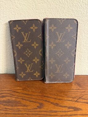 Louis Vuitton Monogram Folio Phone Case in Brown and Gold Xr and 8+